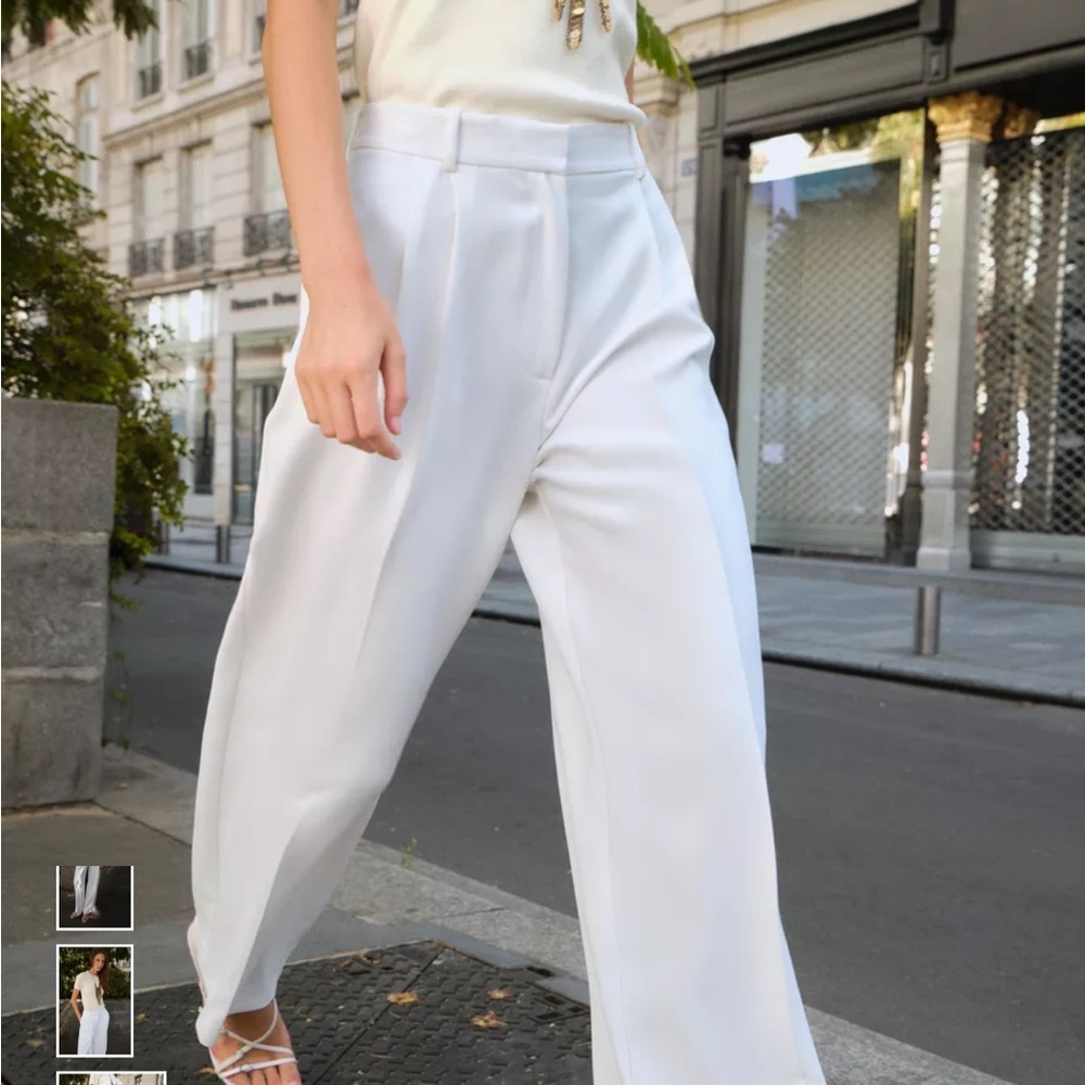 NWOT Zara Elegant Oyster Wide Leg Pants